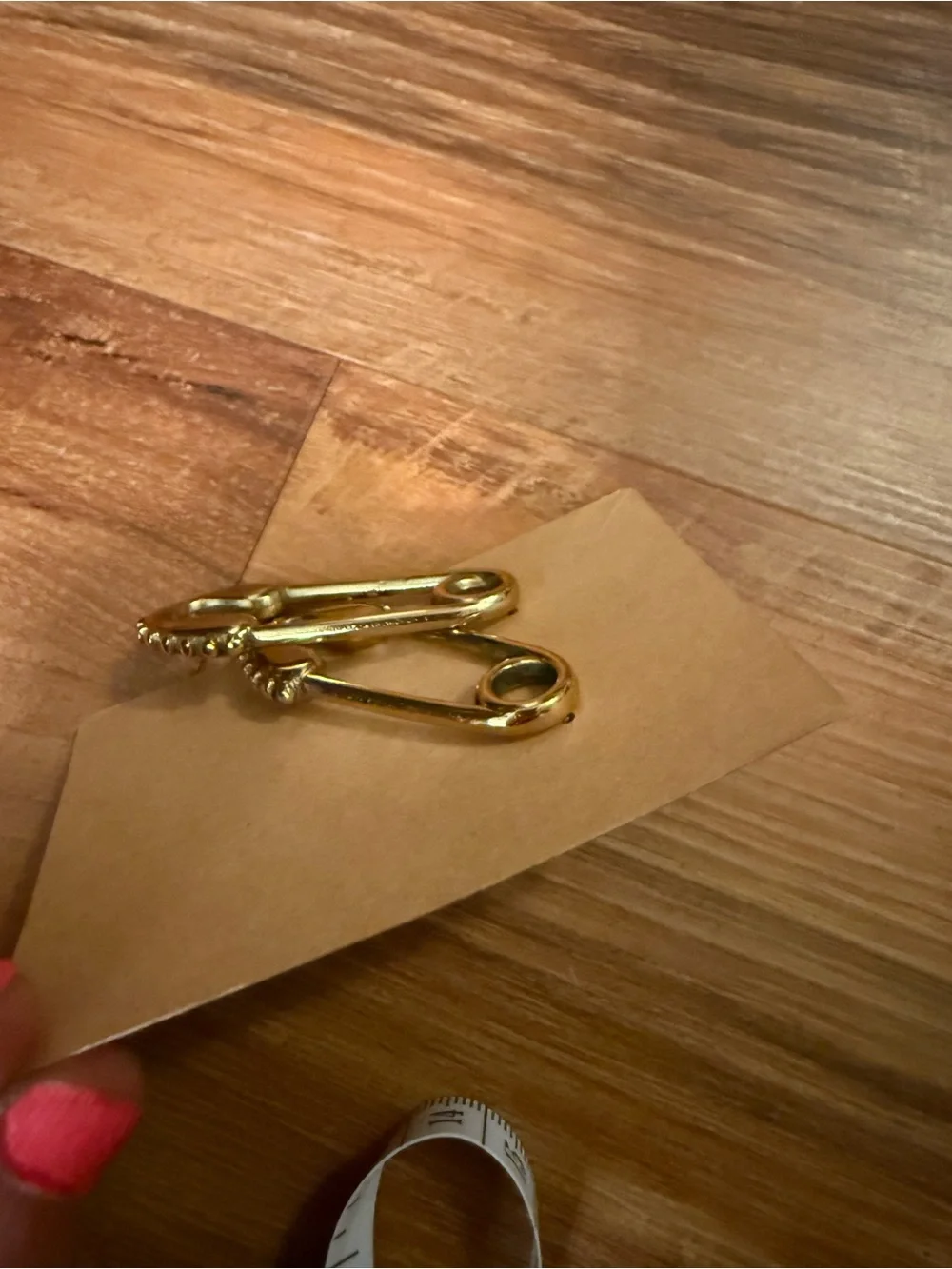Gold Safety Pin Drop Earrings - Women Jewelry NWOT